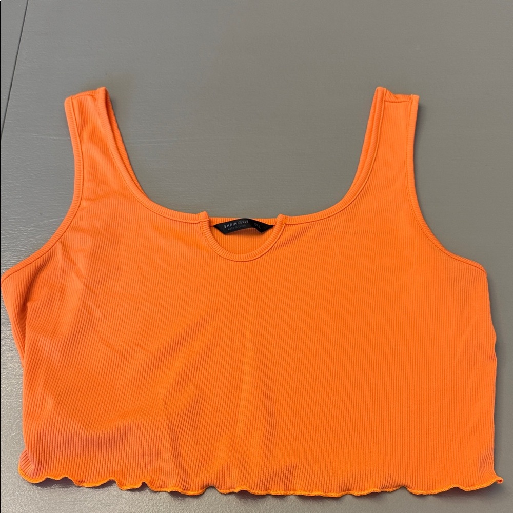 SHEIN | Orange Ribbed Crop Top